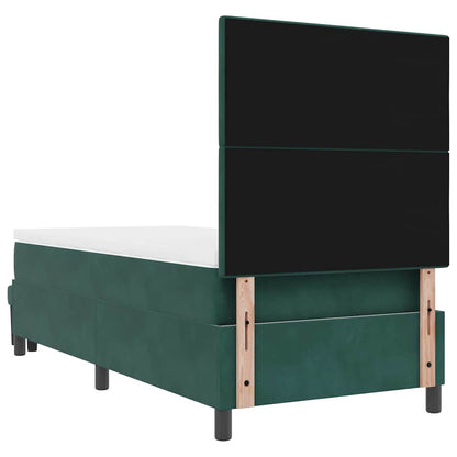 Postel S Boxspringem S Čelo Tmavě Zelená 200 X 90 Cm Samet
