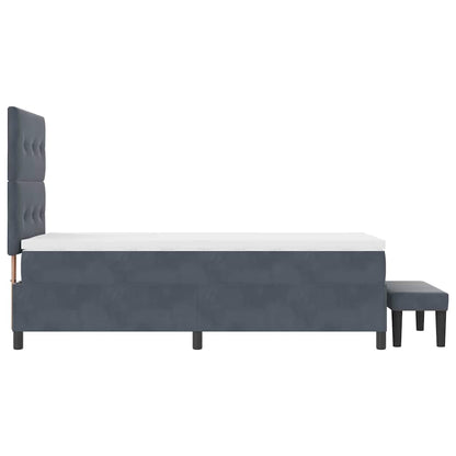Postel S Boxspringem S Čelo Tmavě Šedá 200 X 100 Cm Samet