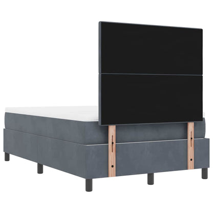 Postel S Boxspringem S Čelo Tmavě Šedá 190 X 120 Cm Samet