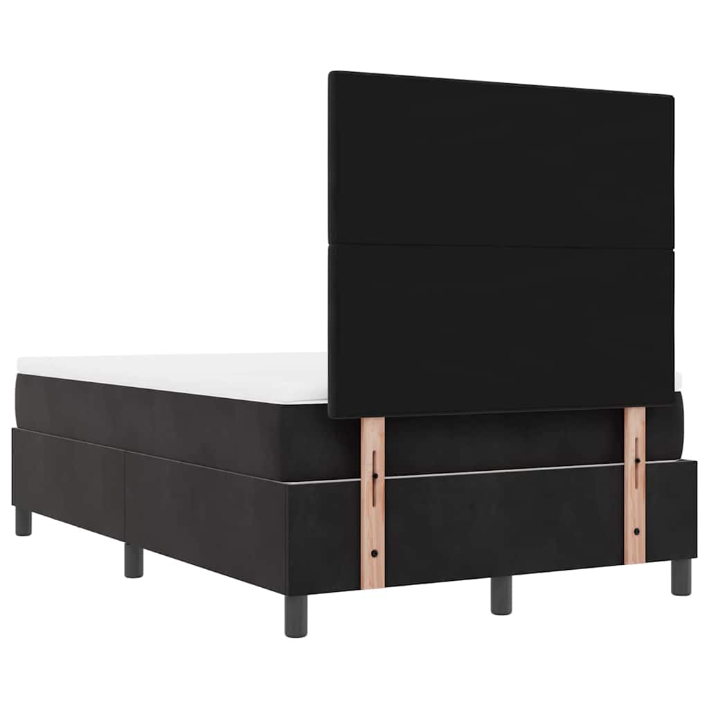 Postel S Boxspringem S Čelo Černá 190 X 120 Cm Samet