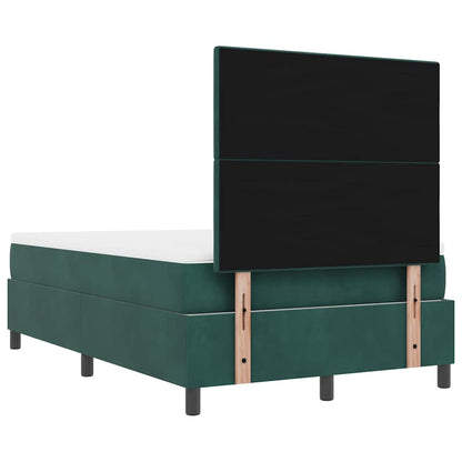 Postel S Boxspringem S Čelo Tmavě Zelená 190 X 120 Cm Samet