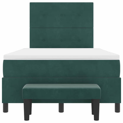 Postel S Boxspringem S Čelo Tmavě Zelená 200 X 120 Cm Samet