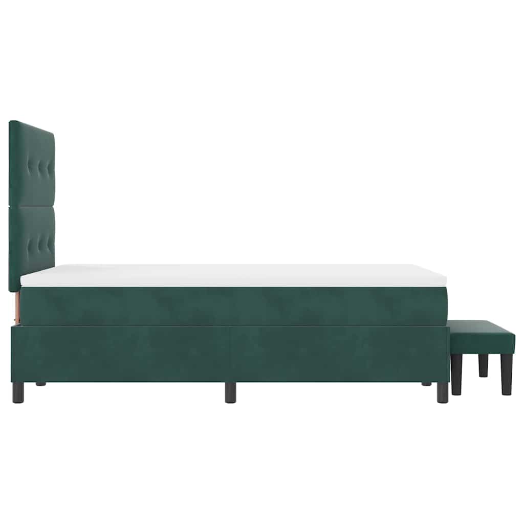 Postel S Boxspringem S Čelo Tmavě Zelená 200 X 120 Cm Samet