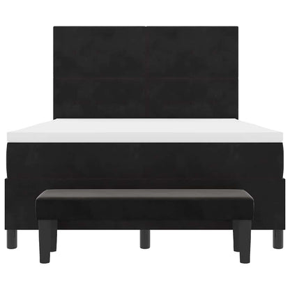 Postel S Boxspringem S Polštářem Černá 200 X 140 Cm Samet