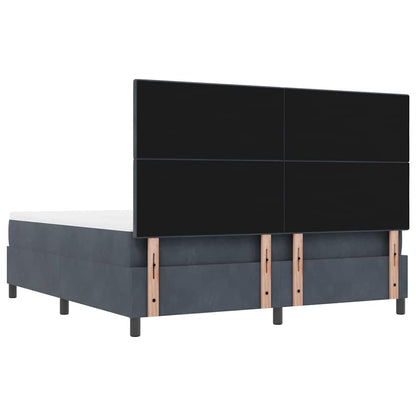 Postel S Boxspringem S Čelo Tmavě Šedá 200 X 180 Cm Samet