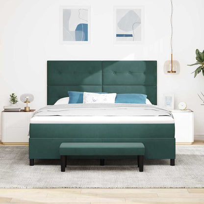 Postel S Boxspringem S Čelo Tmavě Zelená 200 X 180 Cm Samet