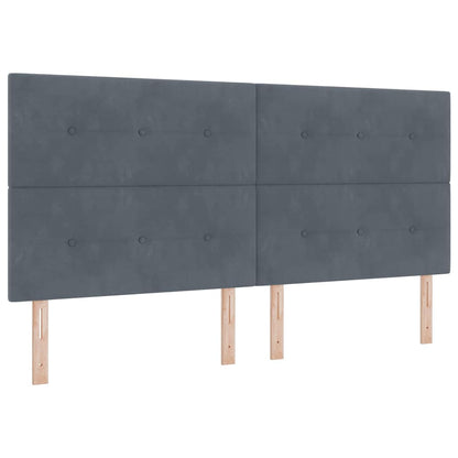 Postel S Boxspringem S Čelo Tmavě Šedá 200 X 200 Cm Samet