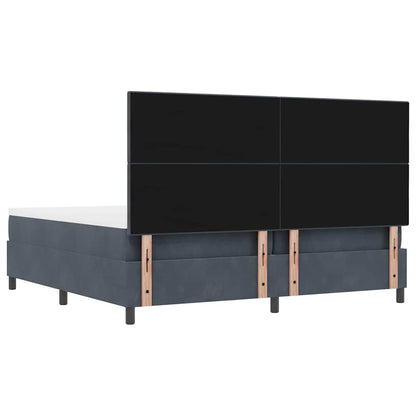 Postel S Boxspringem S Čelo Tmavě Šedá 200 X 200 Cm Samet