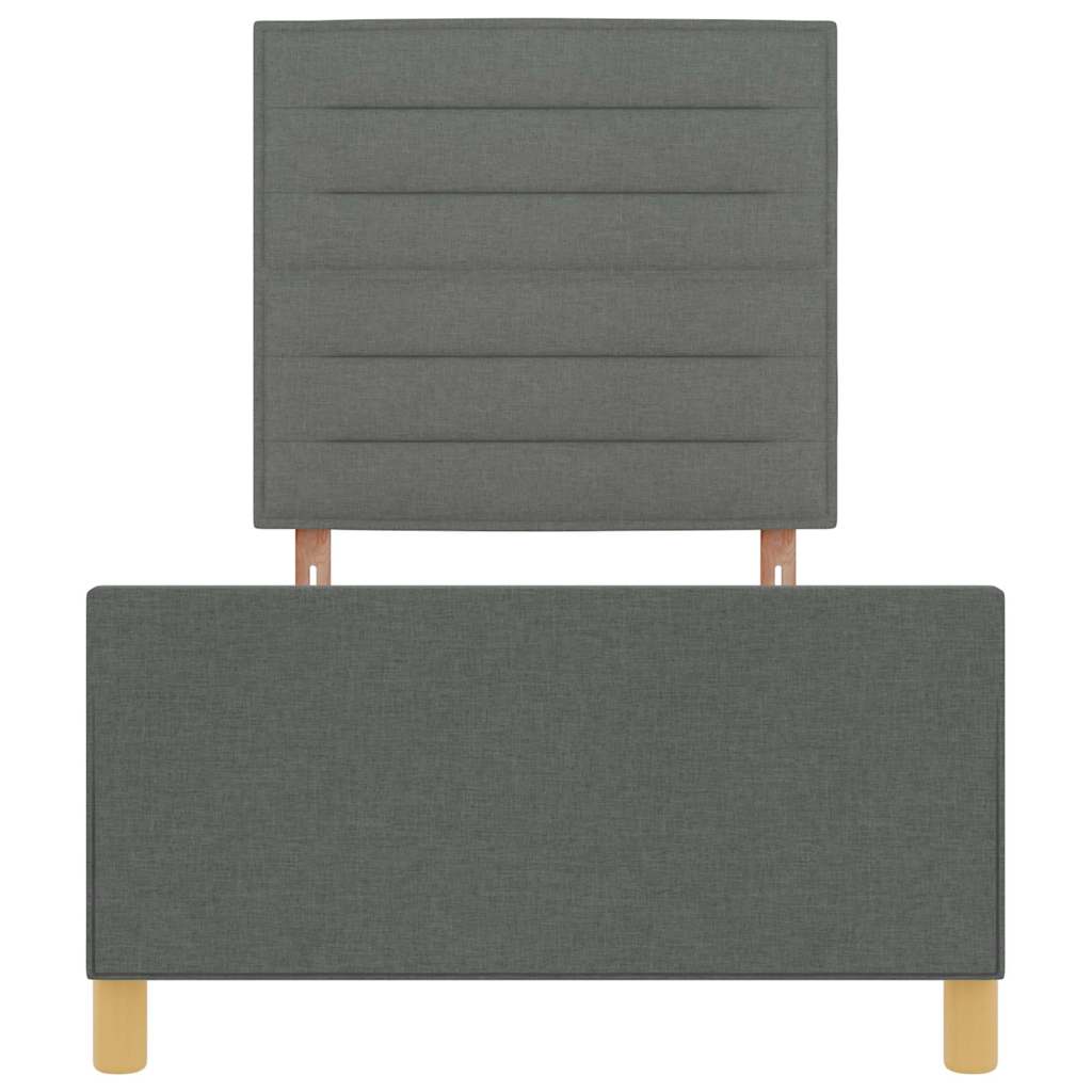 Rám Postele S Čelo Tmavě Šedá 80 X 200 Cm Textil