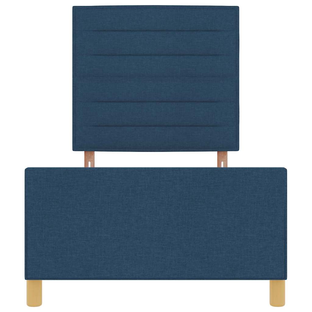 Rám Postele S Čelo Modrá 90 X 190 Cm Textil