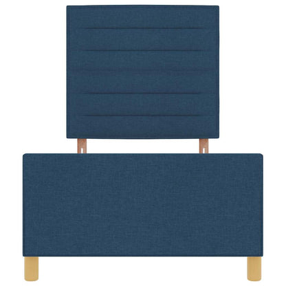 Rám Postele S Čelo Modrá 90 X 190 Cm Textil