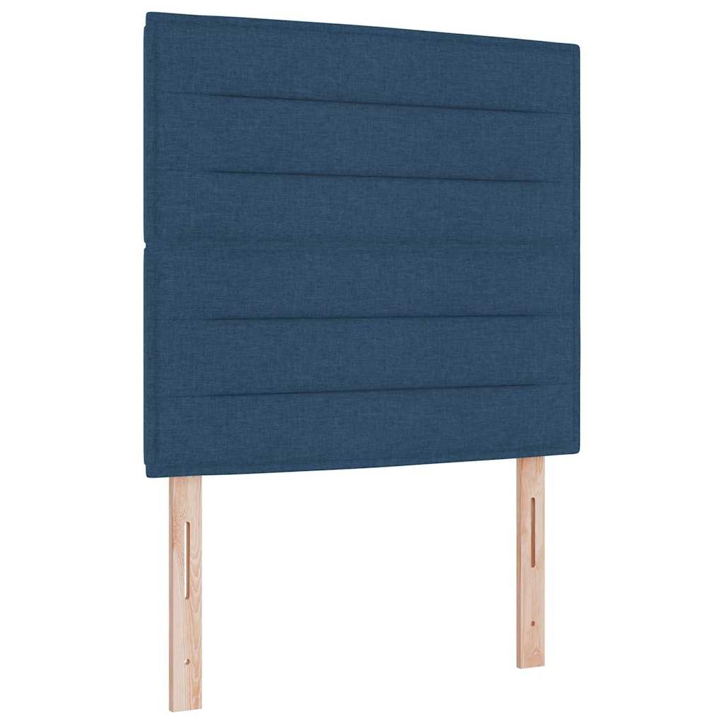 Rám Postele S Čelo Modrá 90 X 200 Cm Textil