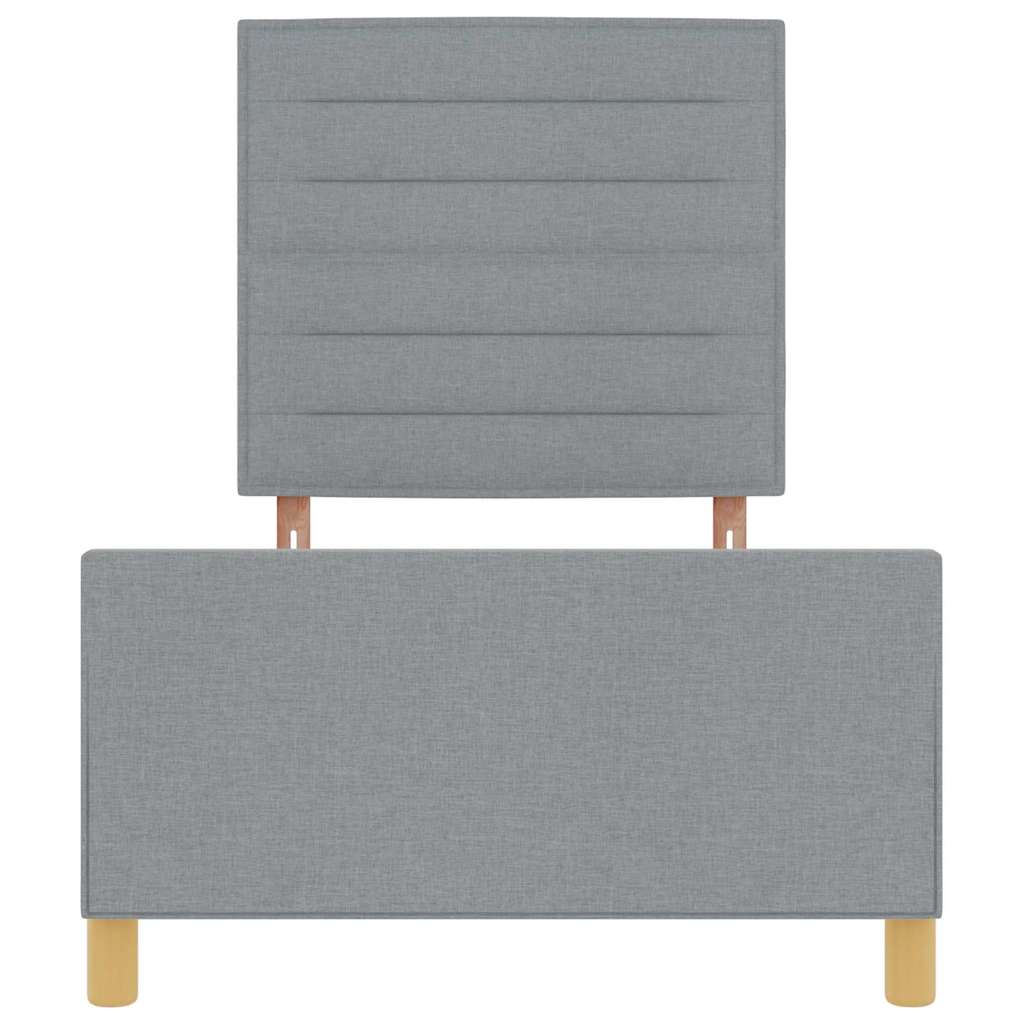 Rám Postele S Čelo Světle Šedá 100 X 200 Cm Textil