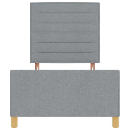 Rám Postele S Čelo Světle Šedá 100 X 200 Cm Textil
