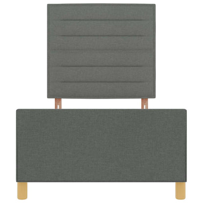 Rám Postele S Čelo Tmavě Šedá 100 X 200 Cm Textil