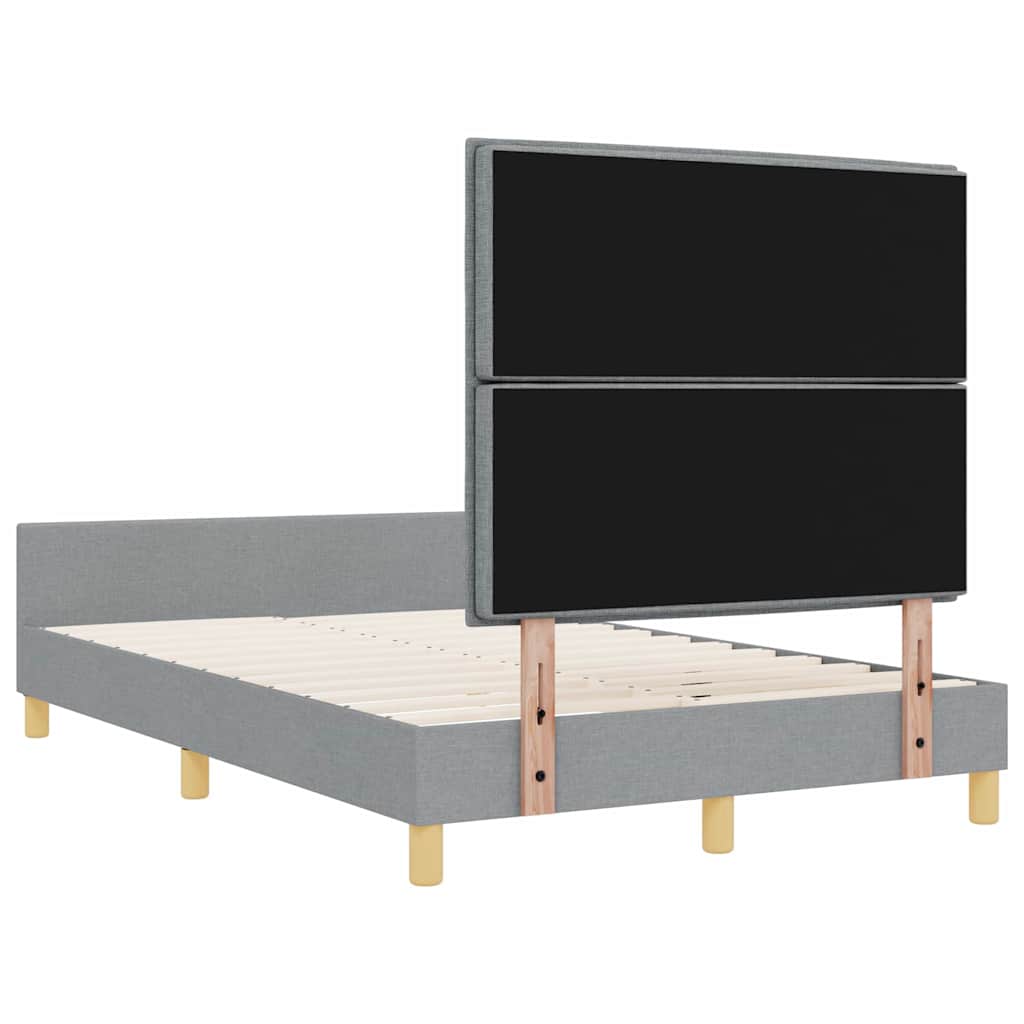 Rám Postele S Čelo Světle Šedá 120 X 190 Cm Textil