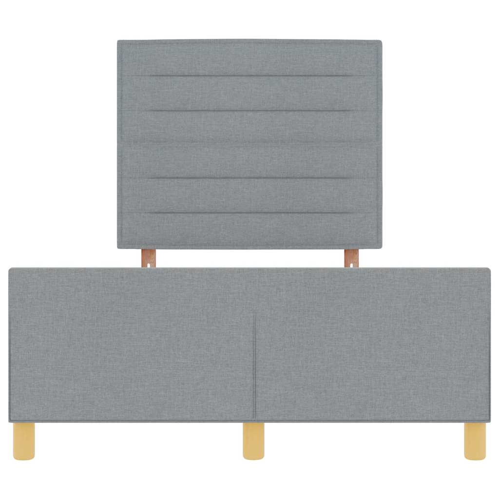 Rám Postele S Čelo Světle Šedá 120 X 190 Cm Textil