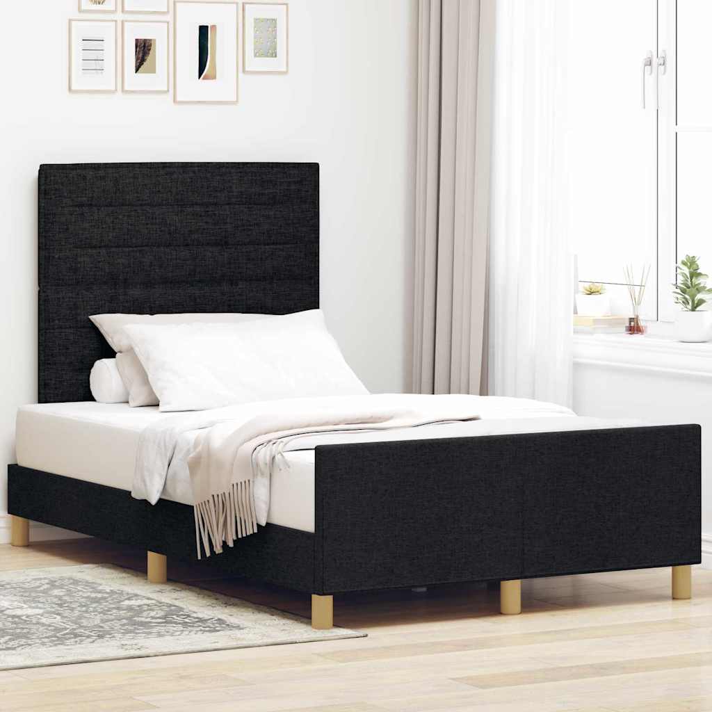 Rám Postele S Čelo Tmavě Hnědá 120 X 190 Cm Textil