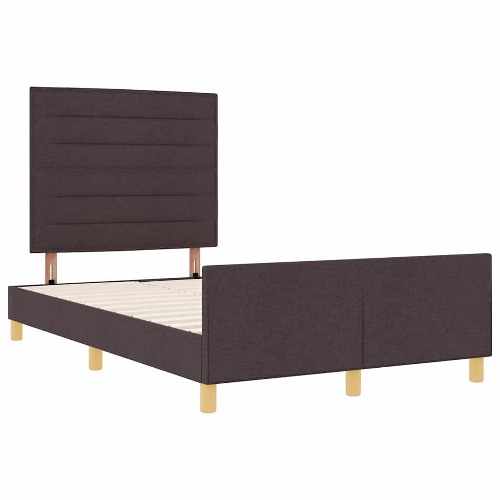 Rám Postele S Čelo Tmavě Hnědá 120 X 190 Cm Textil