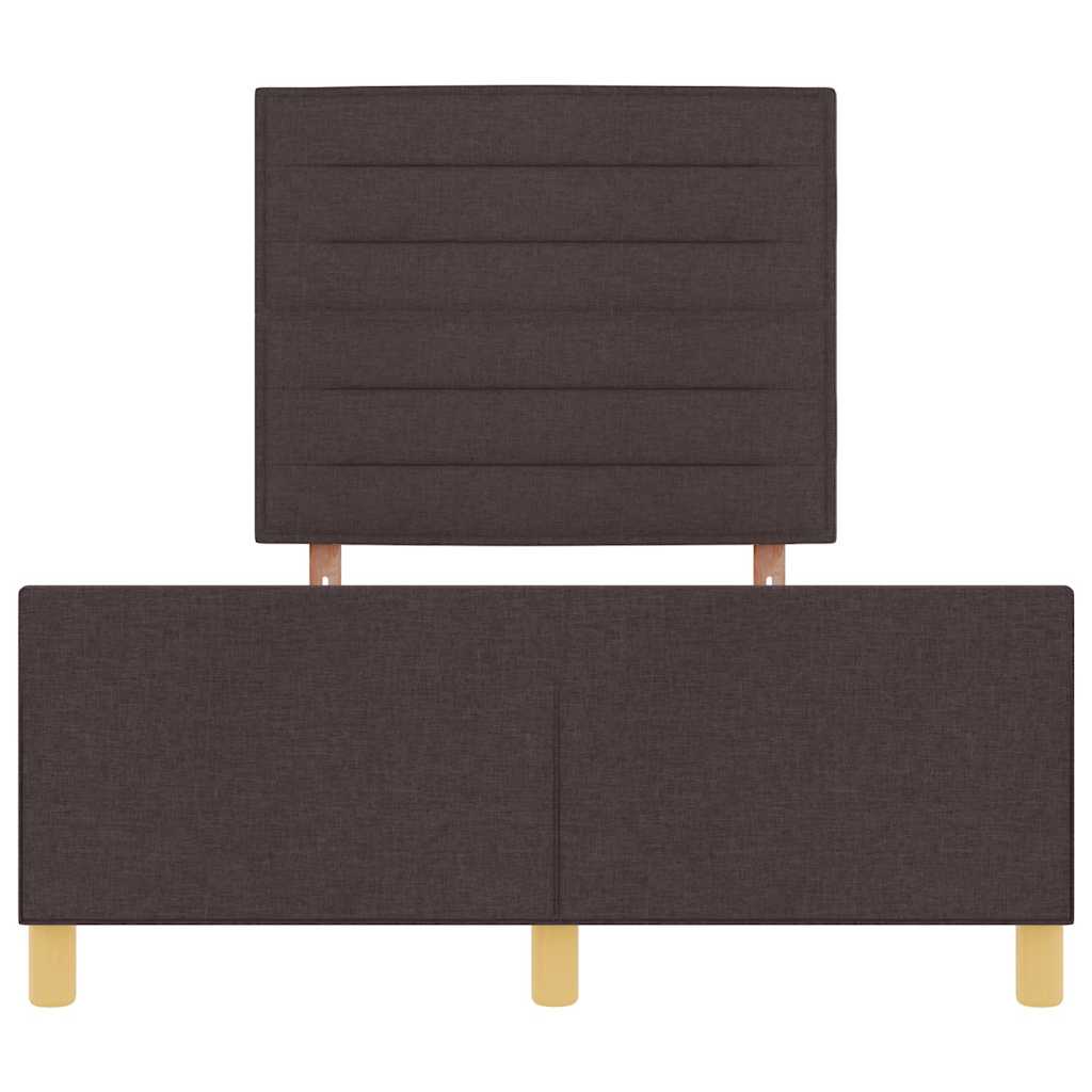 Rám Postele S Čelo Tmavě Hnědá 120 X 190 Cm Textil