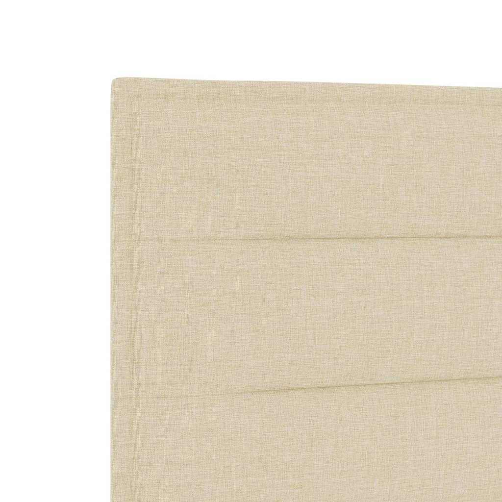 Rám Postele S Čelo Krémová 120 X 190 Cm Textil