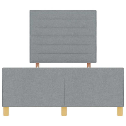 Rám Postele S Čelo Světle Šedá 120 X 200 Cm Textil