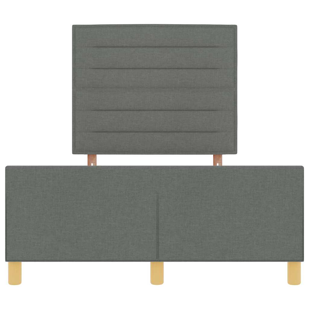 Rám Postele S Čelo Tmavě Šedá 120 X 200 Cm Textil