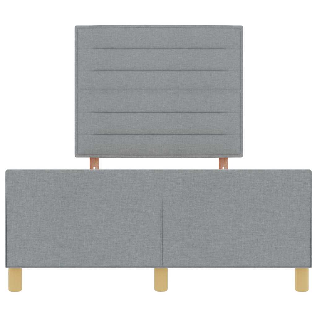 Rám Postele S Čelo Světle Šedá 140 X 190 Cm Textil