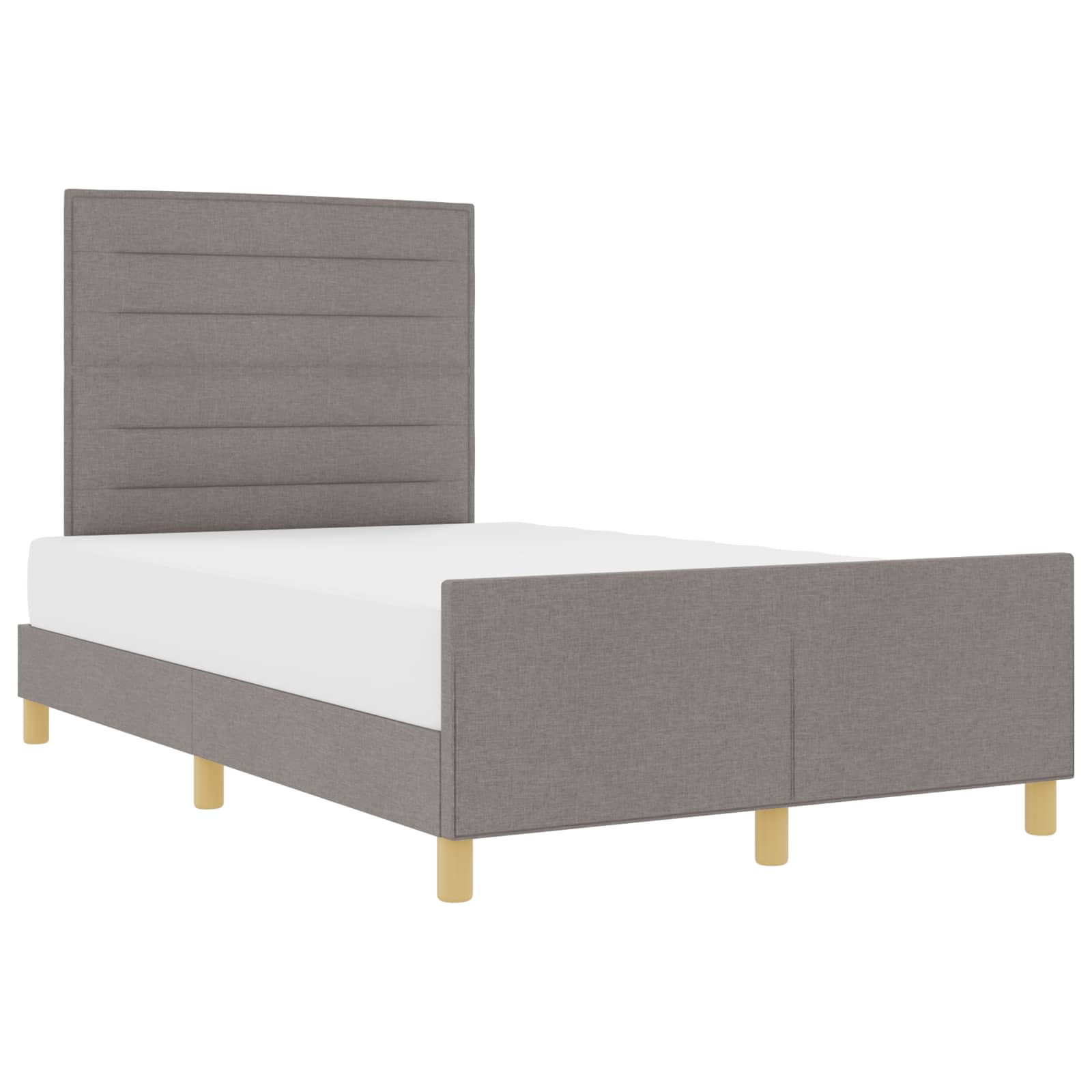 Rám Postele S Čelo Taupe 140 X 190 Cm Textil