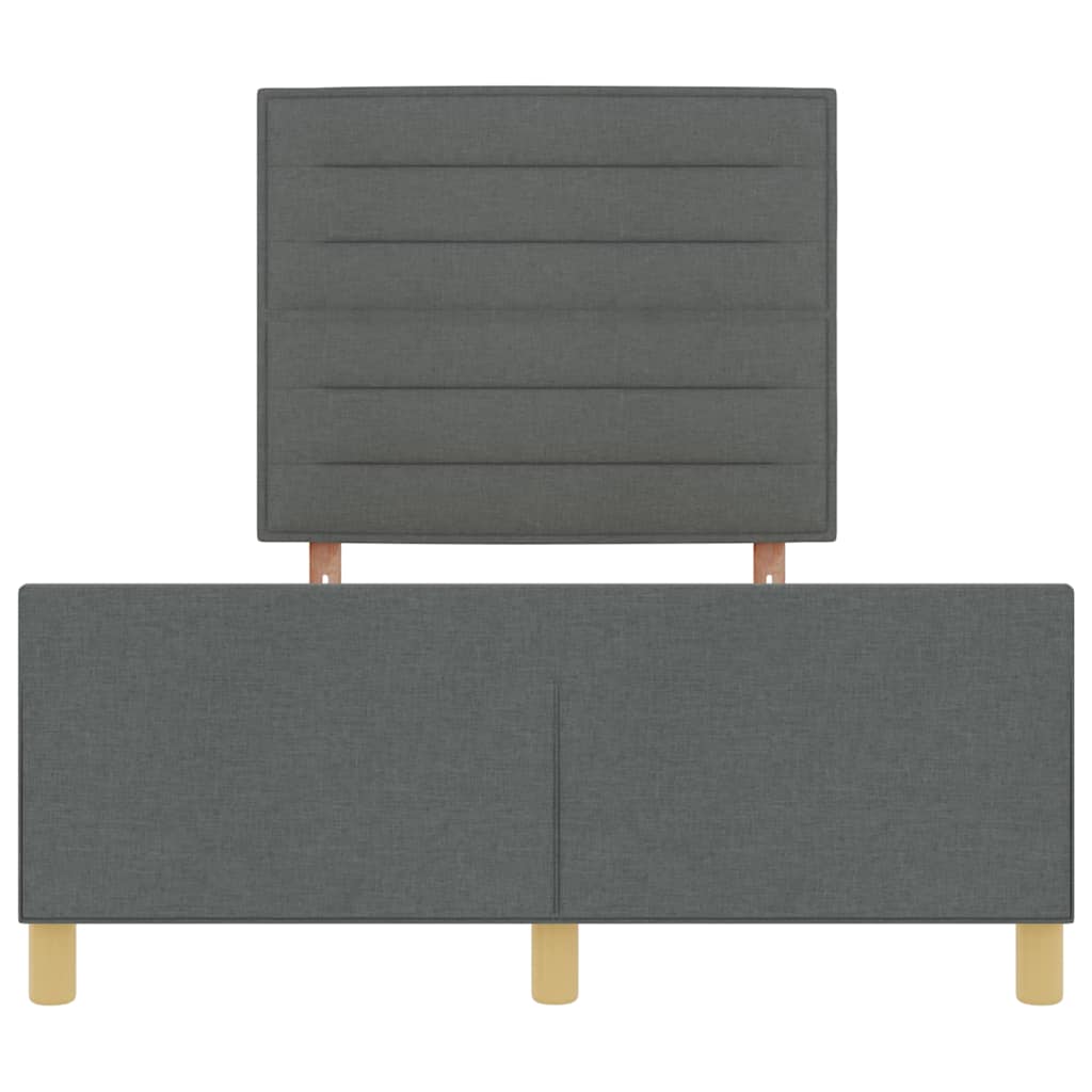 Rám Postele S Čelo Tmavě Šedá 140 X 200 Cm Textil
