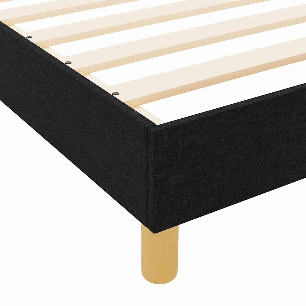 Rám Postele S Čelo Černá 180 X 200 Cm Textil