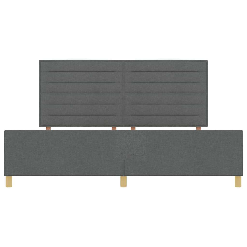 Rám Postele S Čelo Tmavě Šedá 200 X 200 Cm Textil