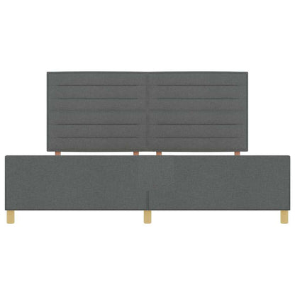 Rám Postele S Čelo Tmavě Šedá 200 X 200 Cm Textil