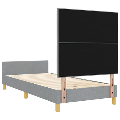 Rám Postele S Čelo Světle Šedá 80 X 200 Cm Textil