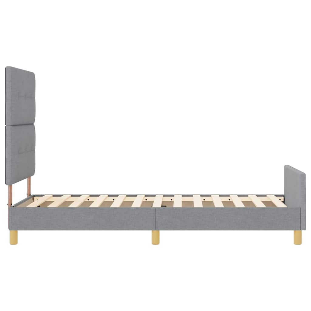 Rám Postele S Čelo Světle Šedá 80 X 200 Cm Textil