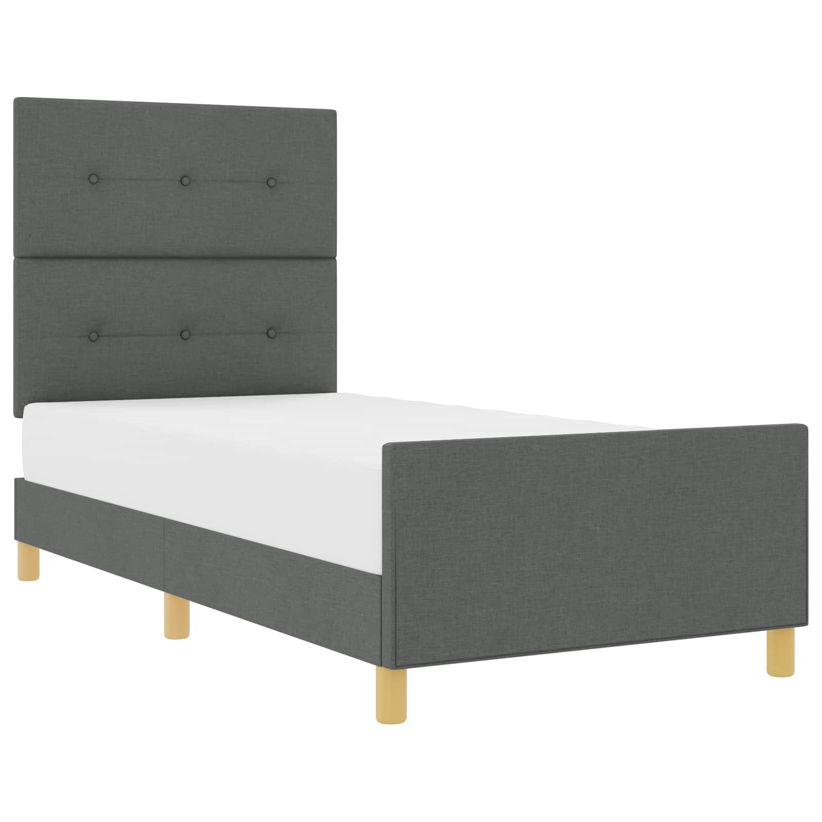 Rám Postele S Čelo Tmavě Šedá 80 X 200 Cm Textil