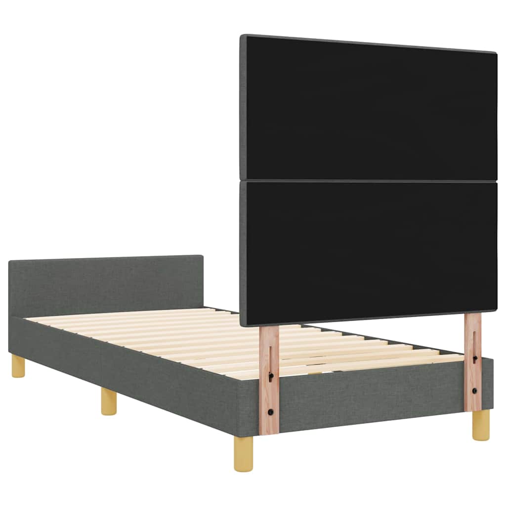 Rám Postele S Čelo Tmavě Šedá 80 X 200 Cm Textil