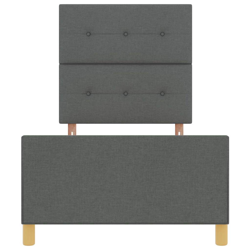 Rám Postele S Čelo Tmavě Šedá 80 X 200 Cm Textil