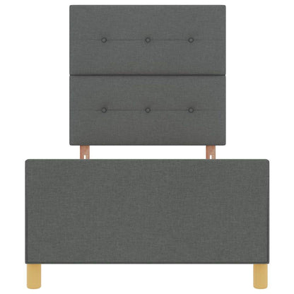 Rám Postele S Čelo Tmavě Šedá 80 X 200 Cm Textil