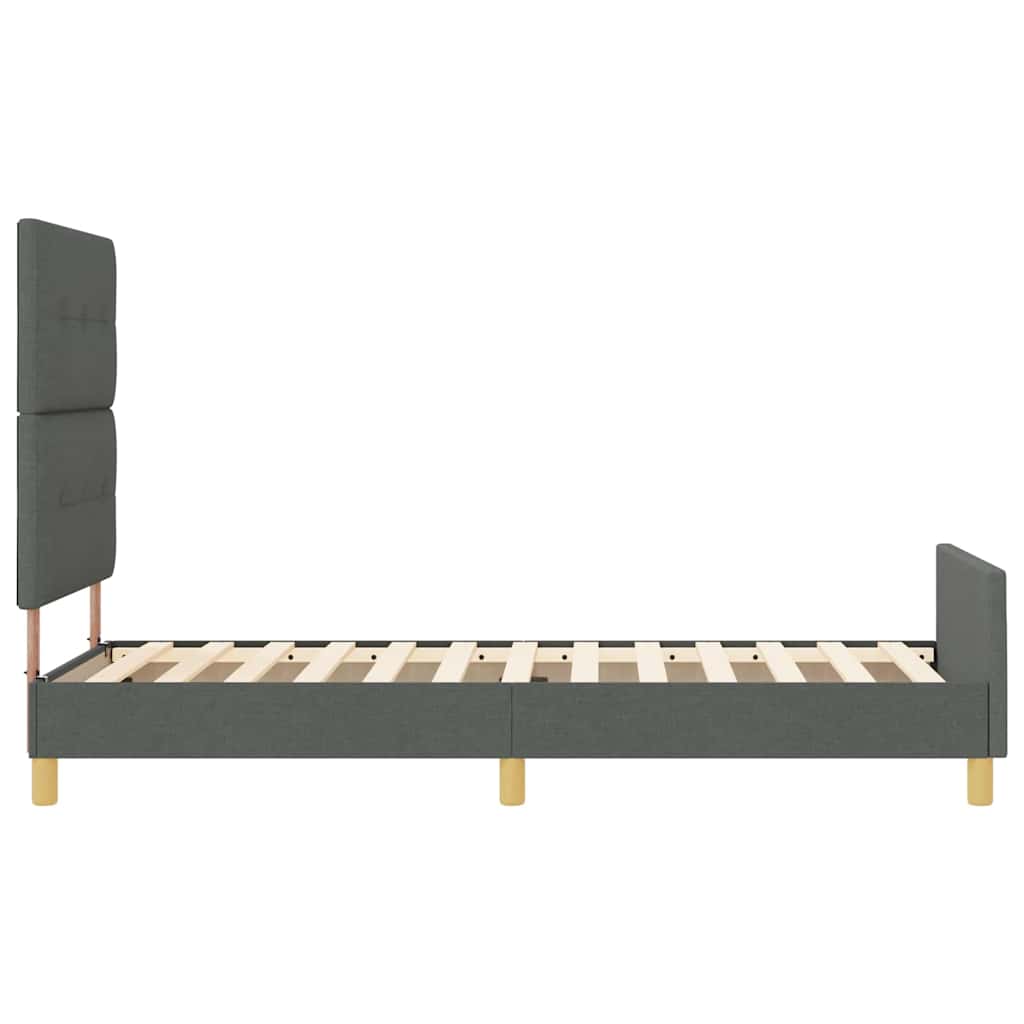 Rám Postele S Čelo Tmavě Šedá 80 X 200 Cm Textil
