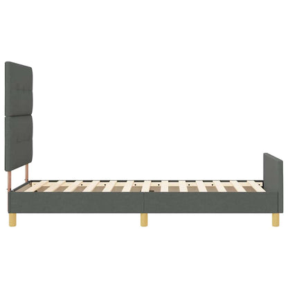 Rám Postele S Čelo Tmavě Šedá 80 X 200 Cm Textil