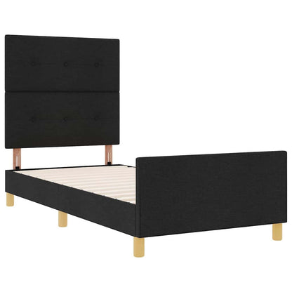 Rám Postele S Čelo Černá 80 X 200 Cm Textil