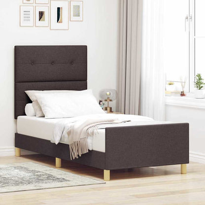 Rám Postele S Čelo Tmavě Hnědá 80 X 200 Cm Textil