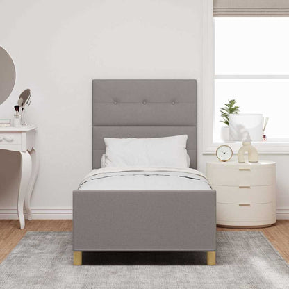 Rám Postele S Čelo Taupe 80 X 200 Cm Textil