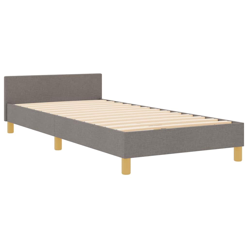 Rám Postele S Čelo Taupe 80 X 200 Cm Textil