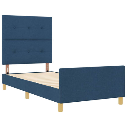 Rám Postele S Čelo Modrá 80 X 200 Cm Textil