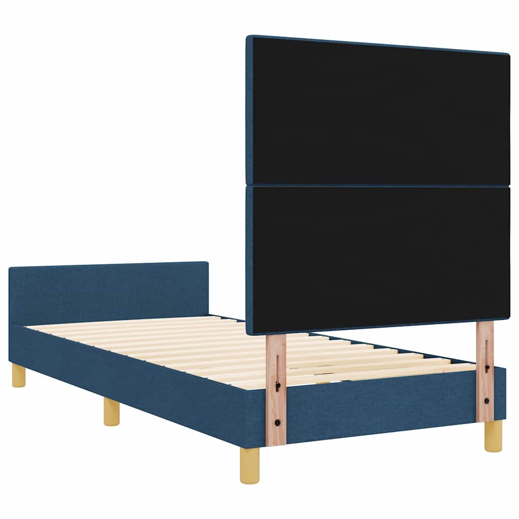 Rám Postele S Čelo Modrá 80 X 200 Cm Textil