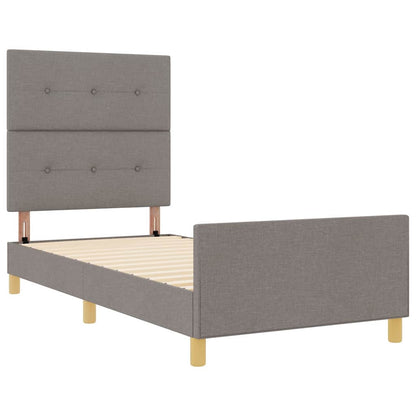 Rám Postele S Čelo Taupe 90 X 190 Cm Textil