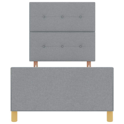 Rám Postele S Čelo Světle Šedá 90 X 200 Cm Textil