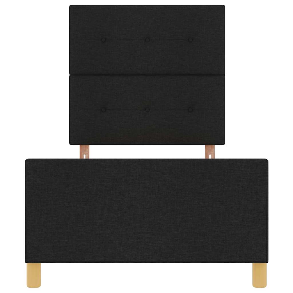 Rám Postele S Čelo Černá 90 X 200 Cm Textil